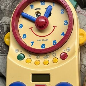 1995 Playskool Teachin' Time Talking Clock Toy Digital & Dial PS-725 Working